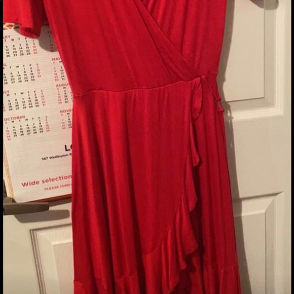 Streetwear size M red strechy cotton soft dress - Picture 1 of 5